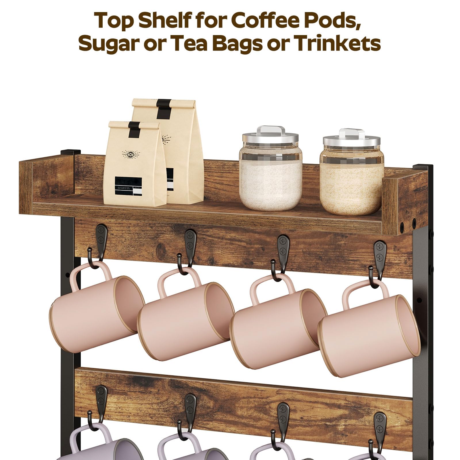 YATINEY MH42BR 12-hooks mug rack hanging display