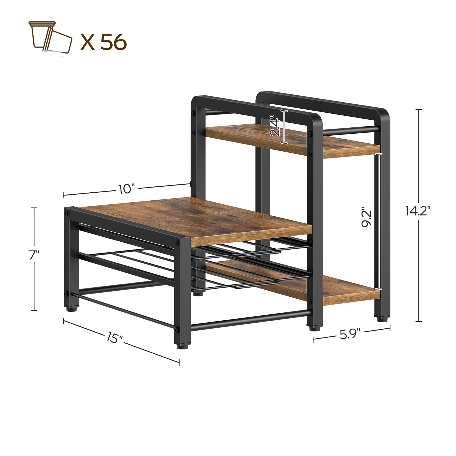 YATINEY 56-pod capacity helps maintain a tidy coffee station