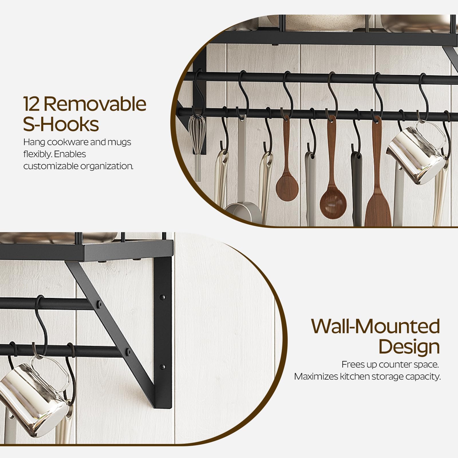 YATINEY heavy-duty iron construction supports heavy cookware securely