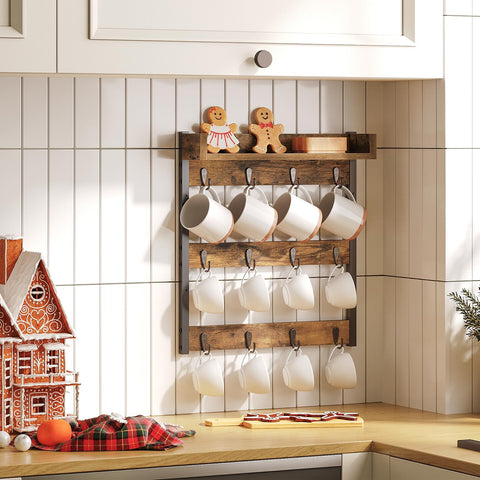 YATINEY MH42BR mug tree wall-mounted top-shelf side view