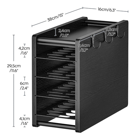 YATINEY top board holds mugs and syrups within reach.