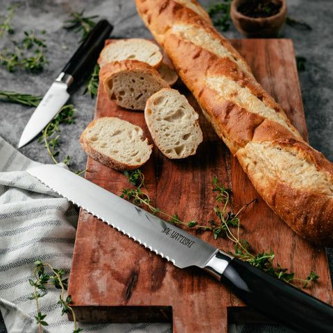 Yatoshi Knives 8-inch bread knife serrated edge ideal for clean crusts