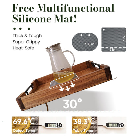 YaTriunfo tray - three silicone mats provide heat resistance