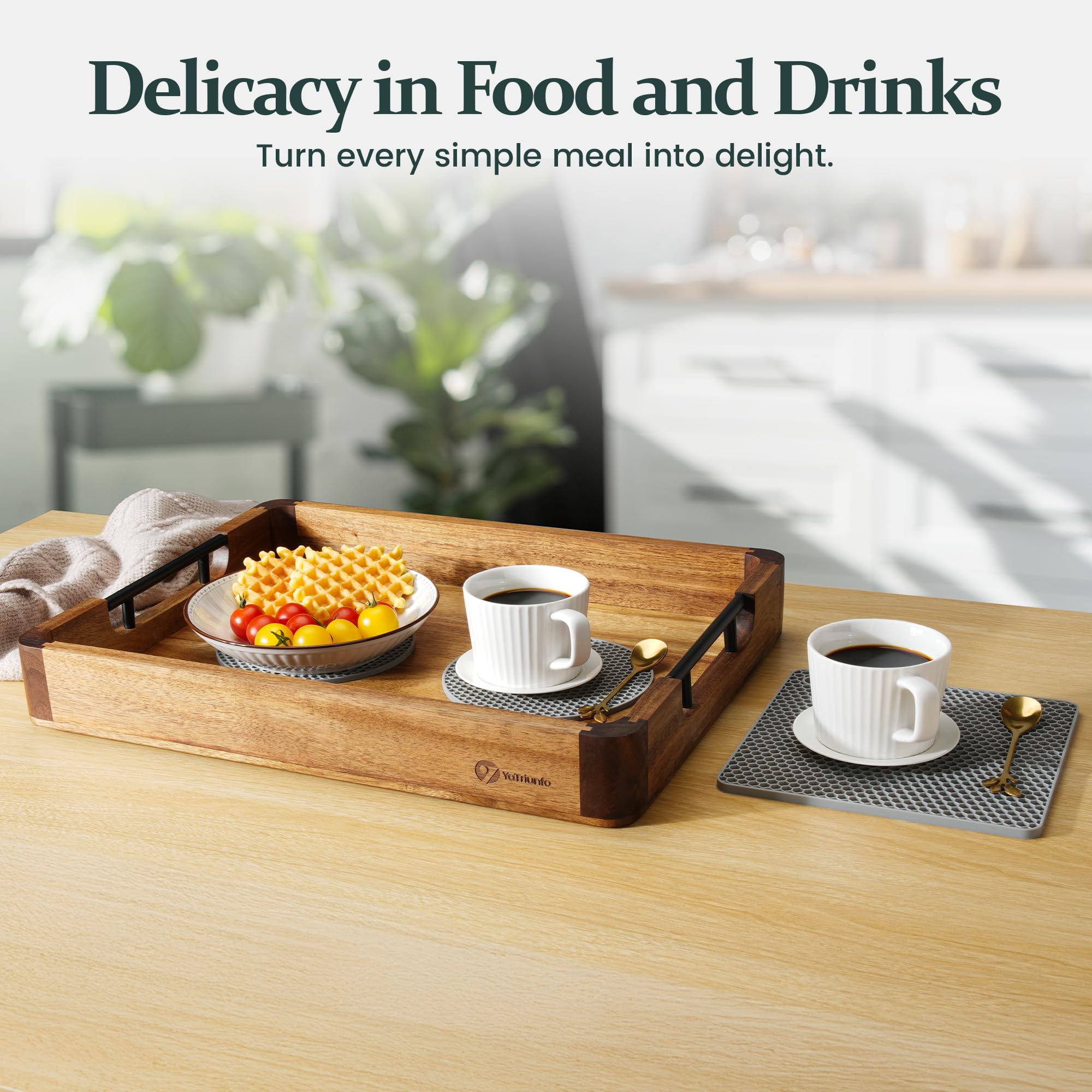 YaTriunfo tray - non-slip honeycomb silicone mats protect surfaces