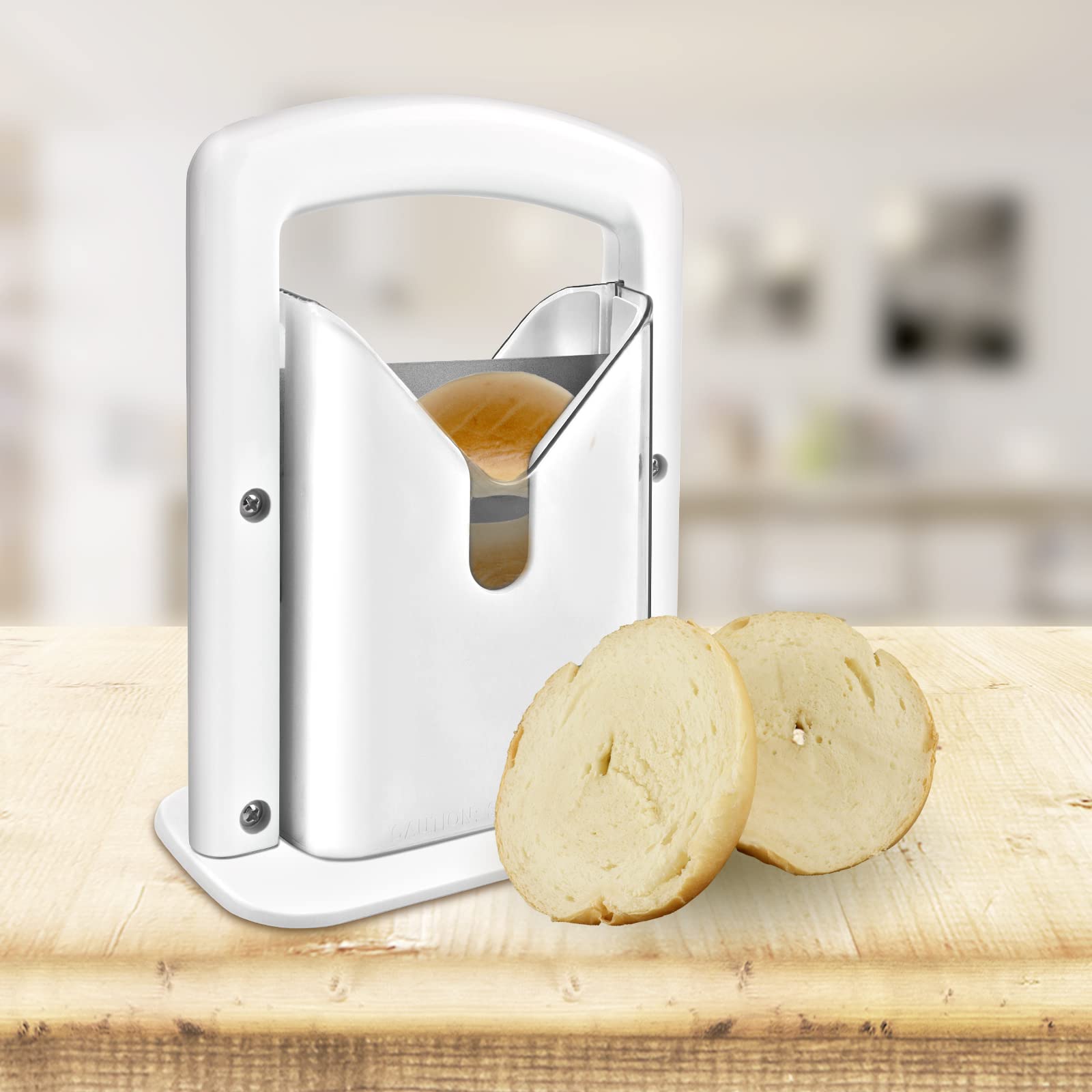 Yatytepo Bagel Slicer with safety shield for safer cuts