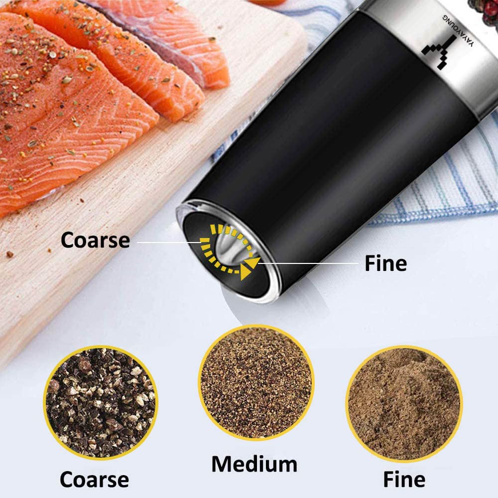 YAYAYOUNG gravity grinder adjustable coarseness lets you tailor grind size.