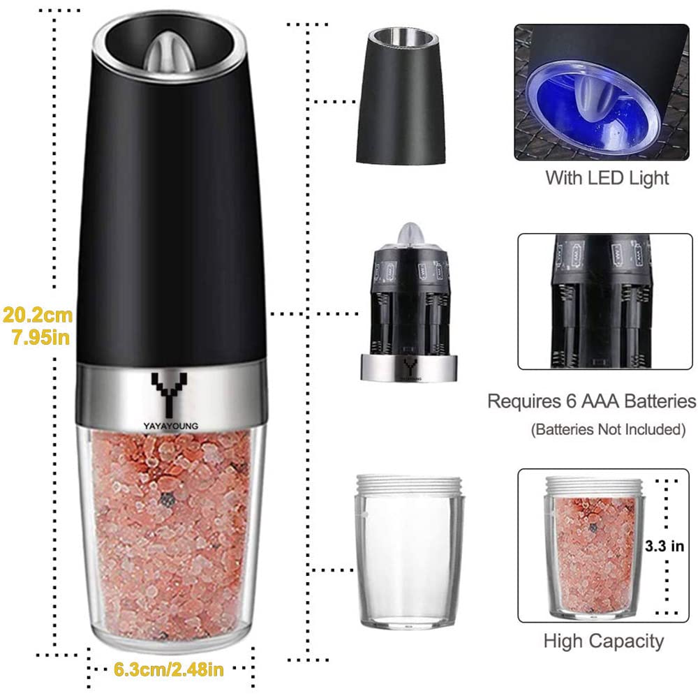 YAYAYOUNG two-pack set provides pepper and salt grinders for shared meals.