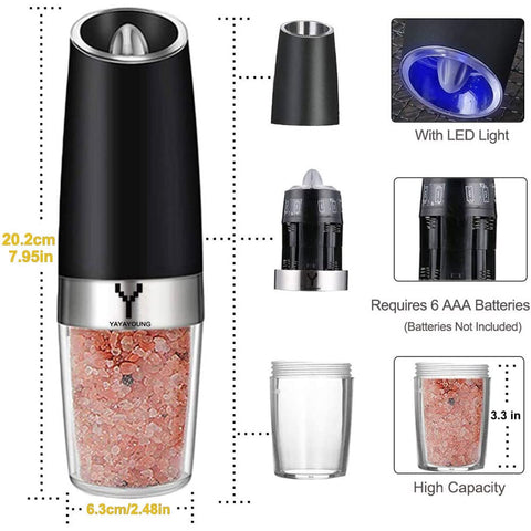 YAYAYOUNG two-pack set provides pepper and salt grinders for shared meals.
