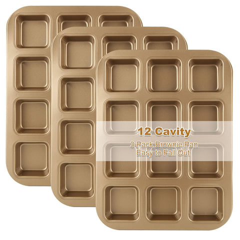YAYODS brownie pan with dividers showing twelve square cavities for even portions