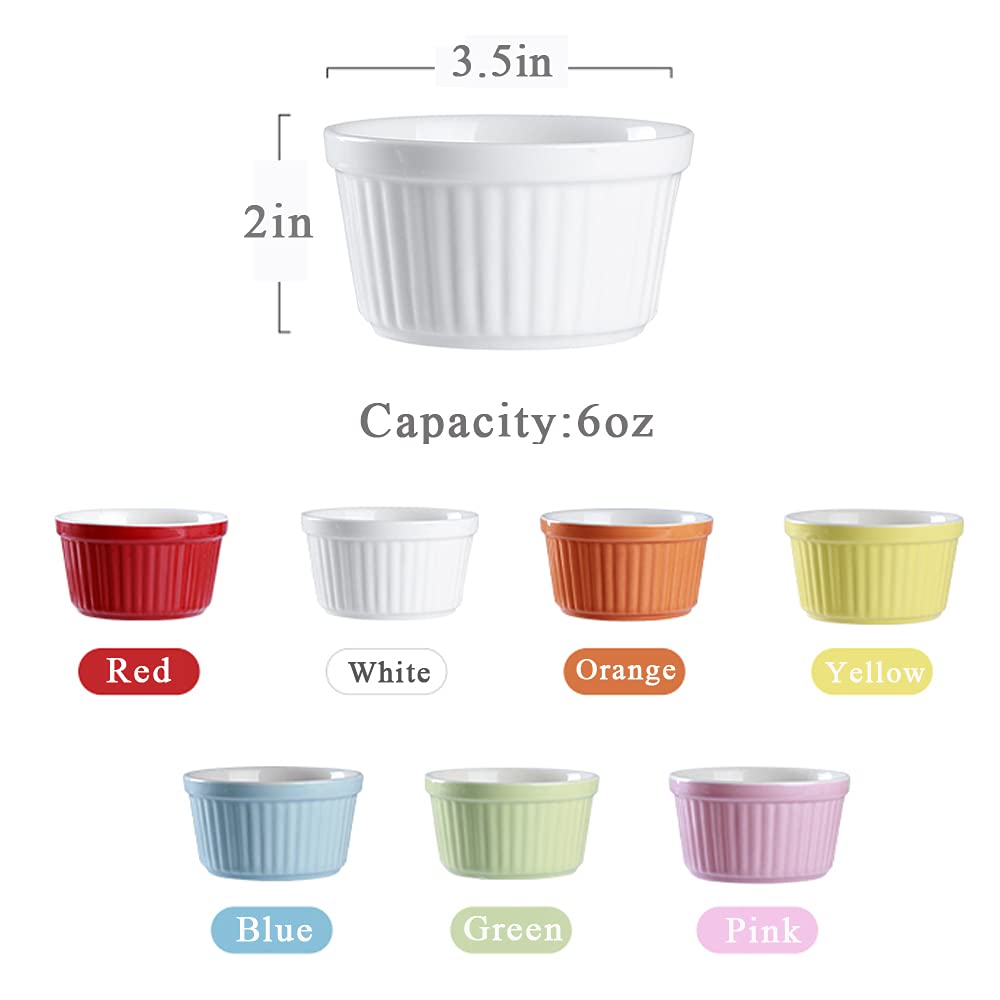 YAZYLIFE pink ramekin set ideal for souffles and table desserts