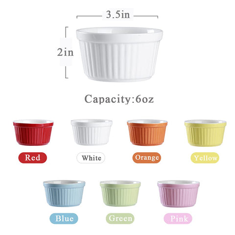 YAZYLIFE pink ramekin set ideal for souffles and table desserts