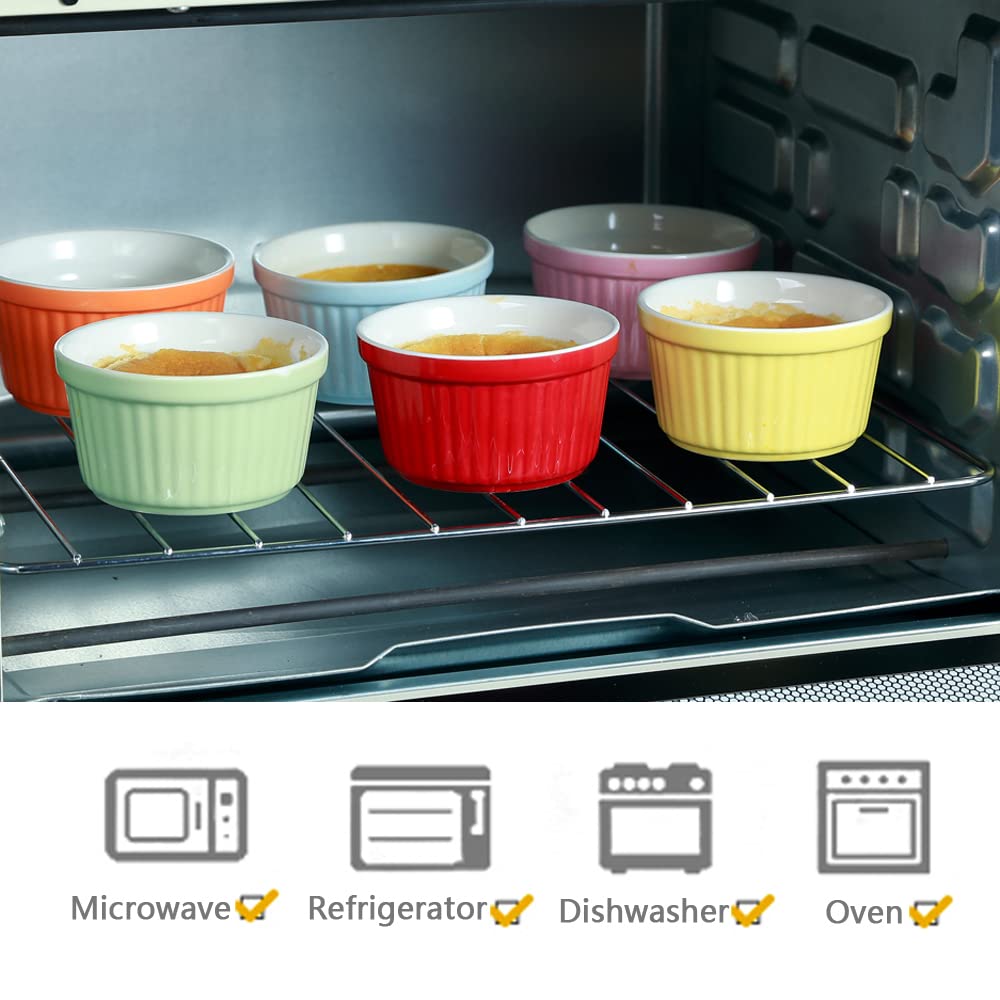 YAZYLIFE 6oz porcelain ramekin oven-safe for baking and serving