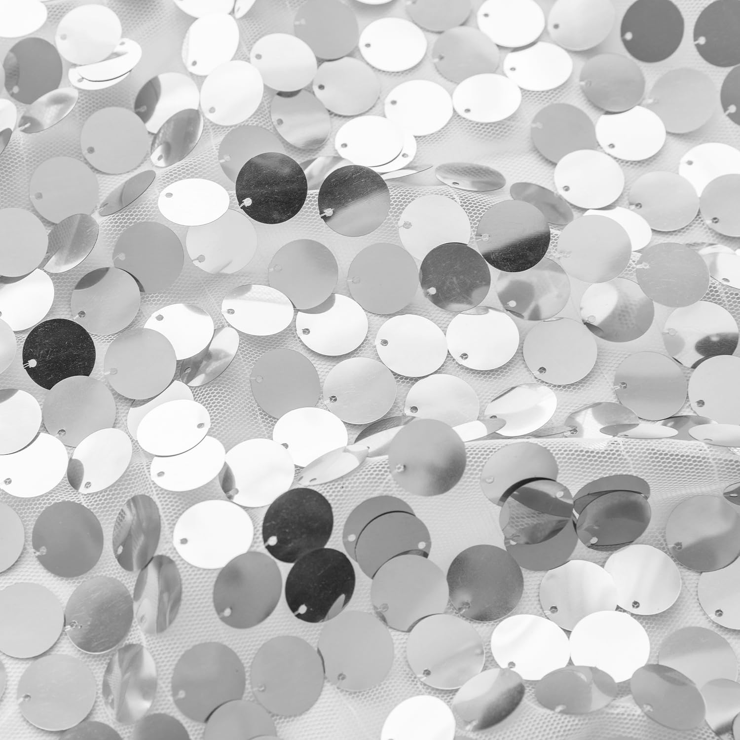 Yblut mesh fabric supports large round sequins for durability