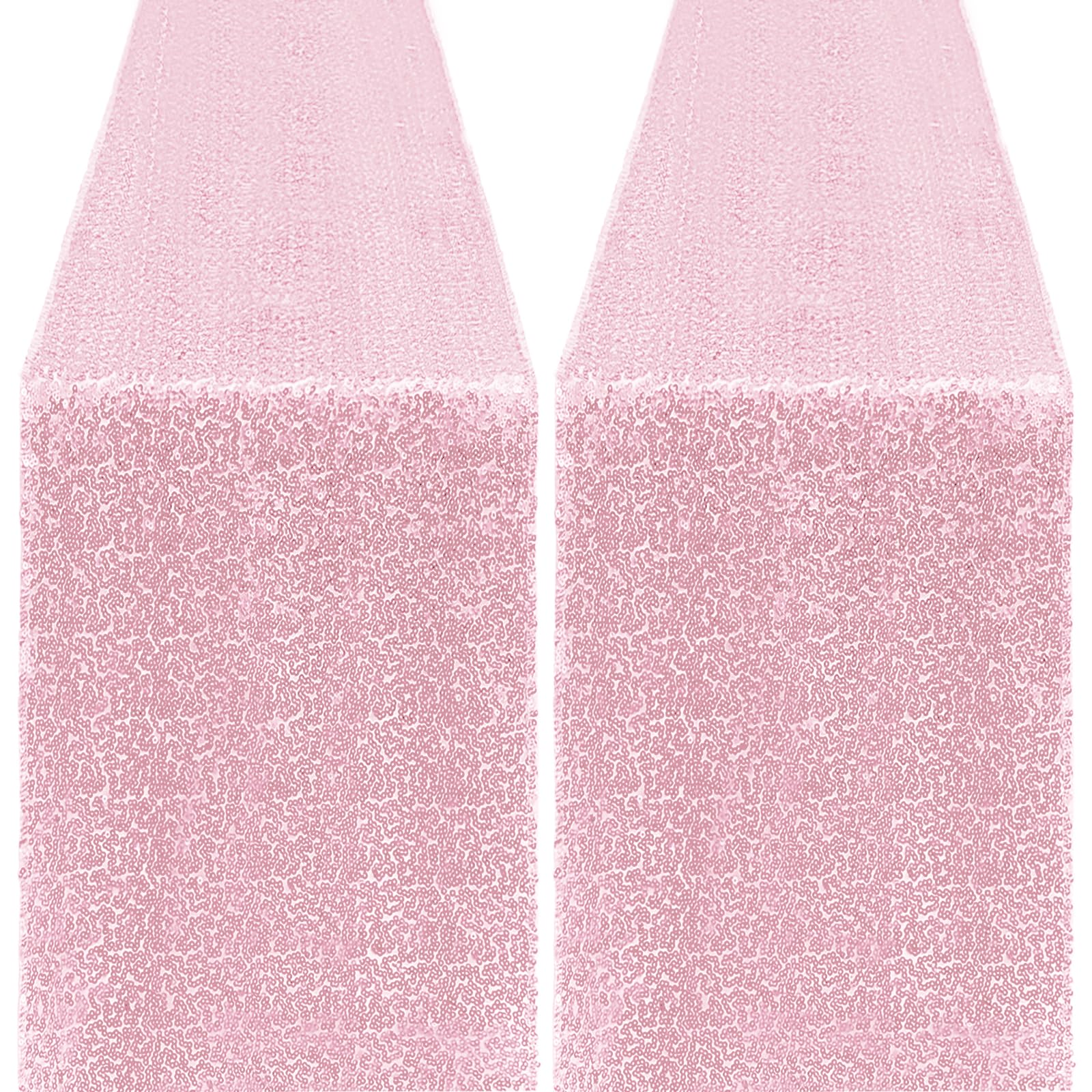 Yblut pink glitter sequin table runner closeup showcasing festive sparkle for celebrations.