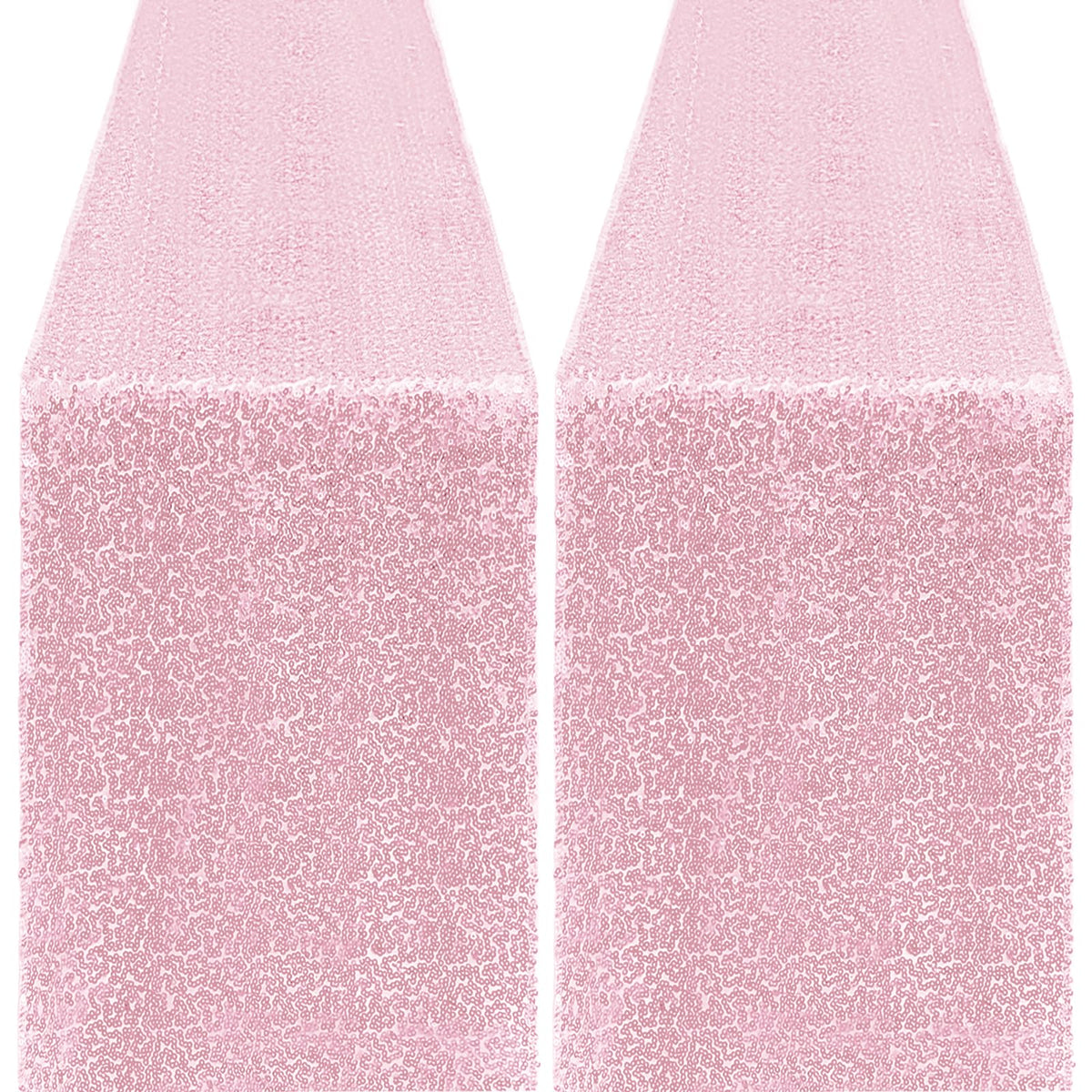 Yblut pink glitter sequin table runner closeup showcasing festive sparkle for celebrations.