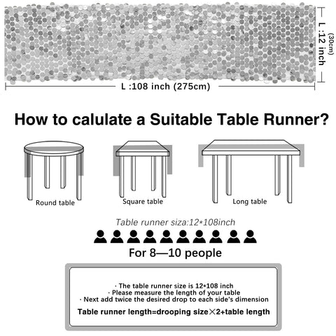 Yblut silver sequin table runner close-up shows dense sparkle
