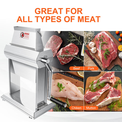 YBSVO tenderizer shows 40 blades for precise, even tenderizing