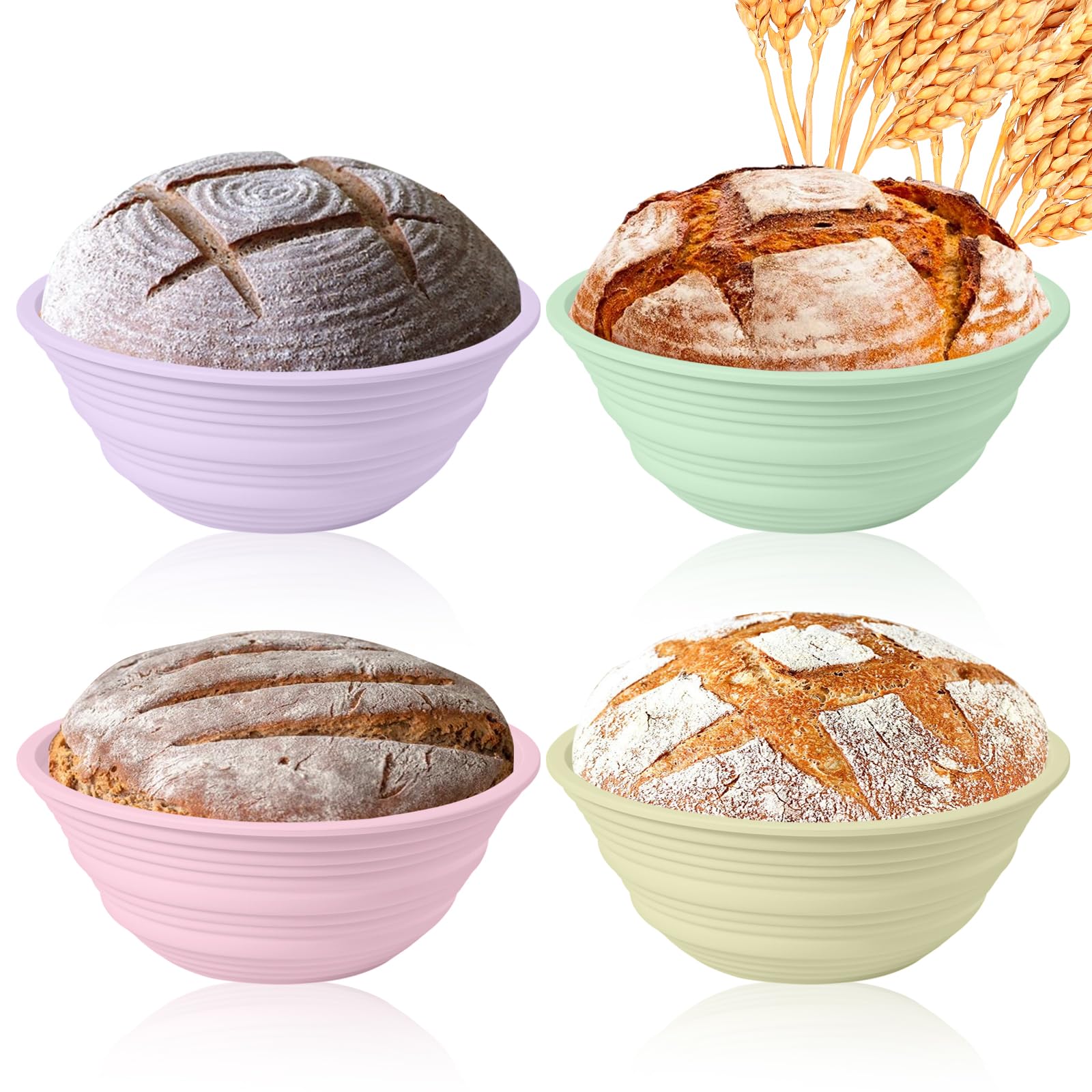 Ycgcp collapsible banneton: compact 9-inch round bread proofing basket for storage.