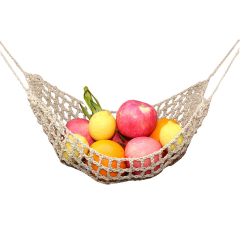 Ycsst Fruit Hammock under cabinet side view showing space-saving storage.