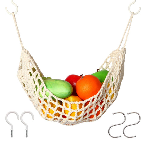 Ycsst hanging fruit hammock under cabinet keeps produce organized and accessible