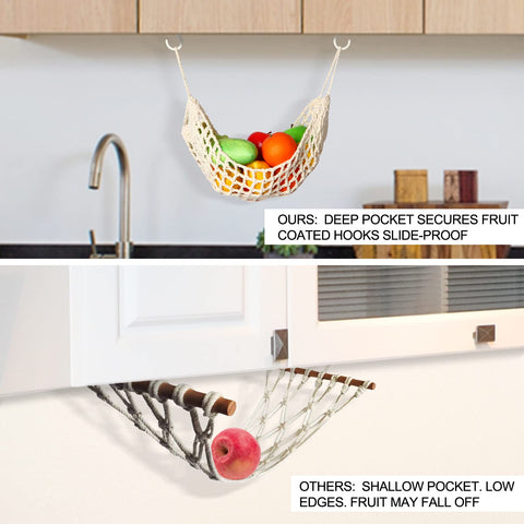 Ycsst produce net hammock stores vegetables neatly while freeing counter space