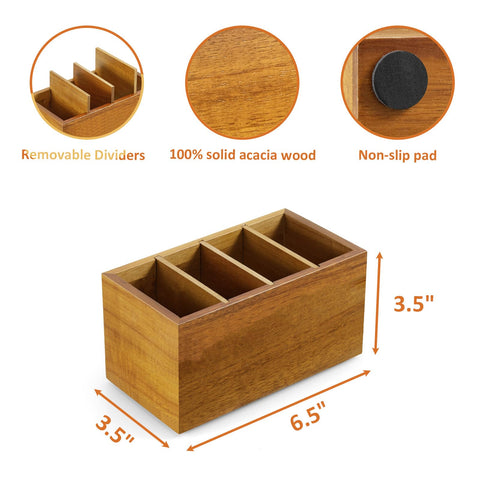 YCXNBHH acacia wood texture close-up highlights durable, natural kitchen organizer.