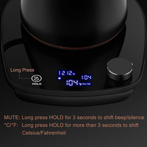 YDDZZM gooseneck kettle keep-warm feature maintains temperature for hours.