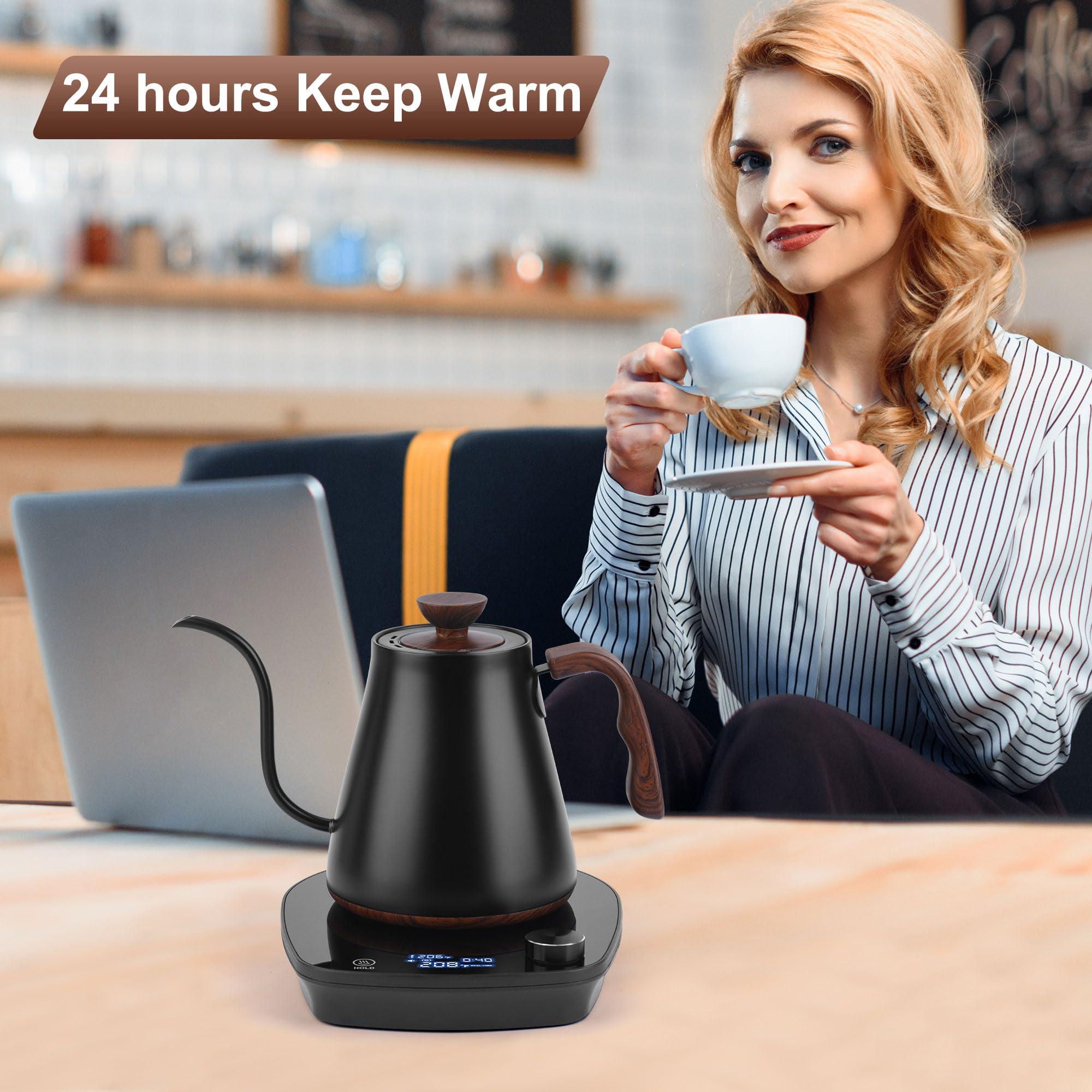 YDDZZM gooseneck kettle rapid boil delivers hot water in minutes.