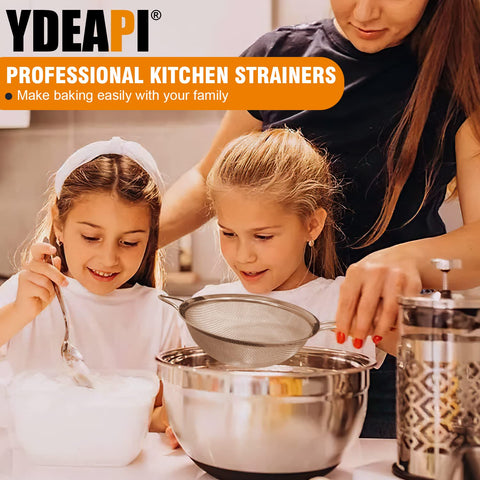 Ydeapi 8.6-inch strainer handles draining vegetables and stock easily