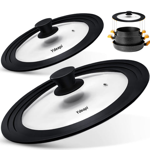 Ydeapi universal lid fits 7-12 inch pots for versatile cooking coverage.