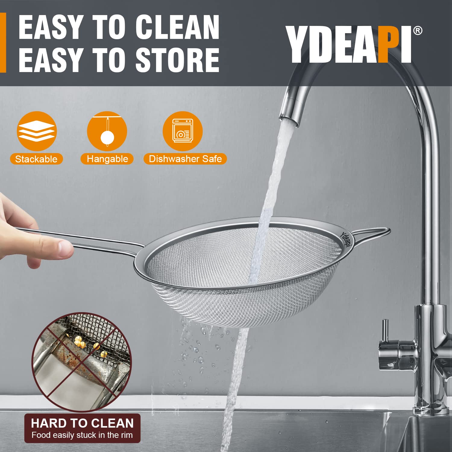 Ydeapi fine mesh strainer offers versatile kitchen tasks every day