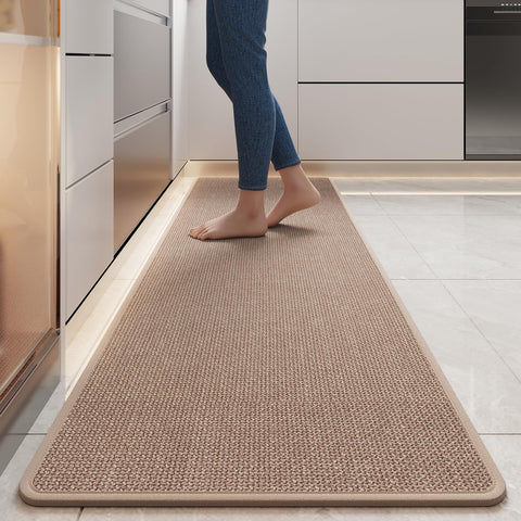 YDKGL durable non-slip kitchen mat in front of sink for secure footing.