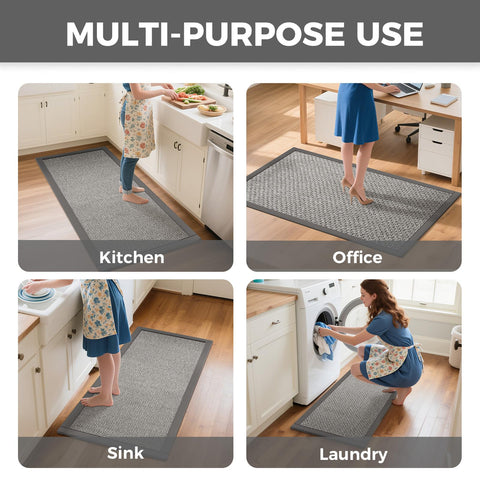 YDKGL gray 17x30 mat adds subtle style while protecting floors.