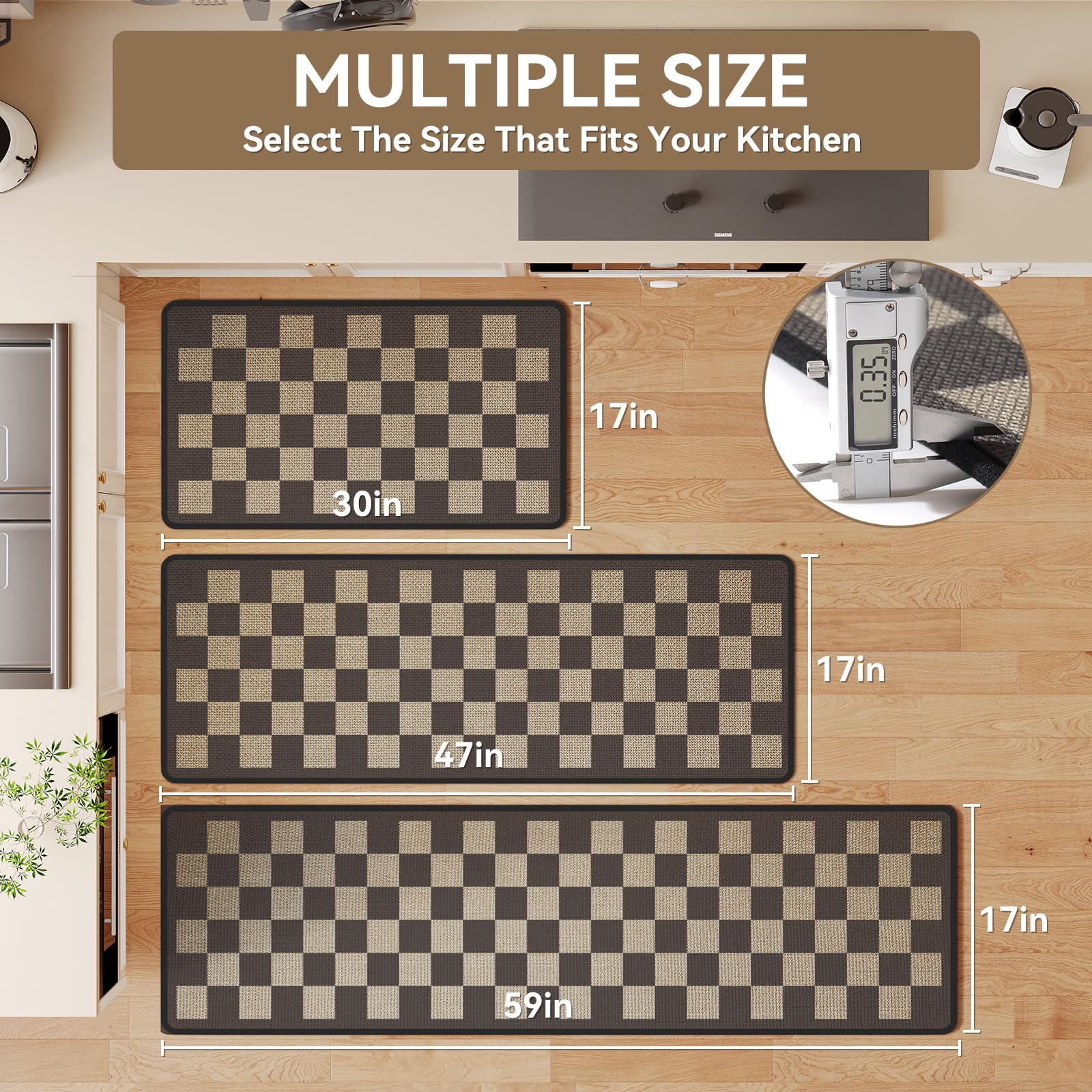 YDKGL kitchen mat absorbent-quick-dry soaks spills and drips fast.