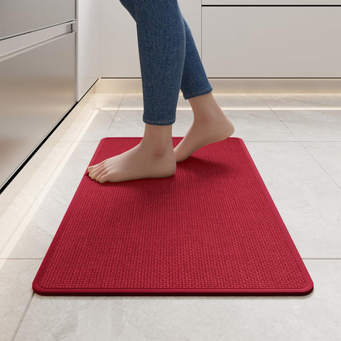 YDKGL kitchen mat anti-slip back provides secure footing on slick floors.