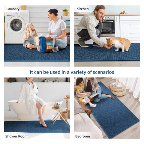 YDKGL kitchen mat blue floor-protection rug supports standing tasks in busy kitchens