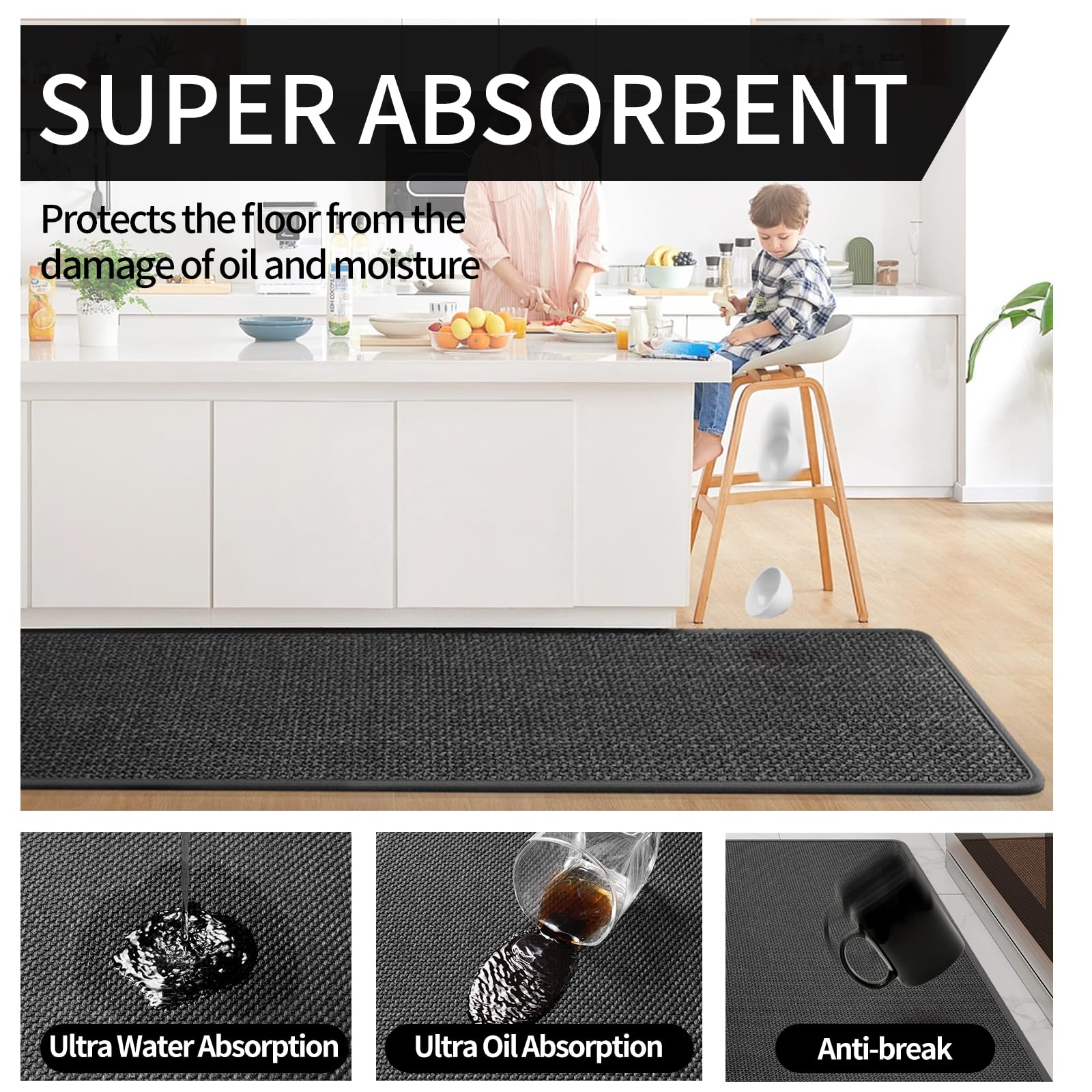 YDKGL durable kitchen mat designed for long-term use with a dense weave.