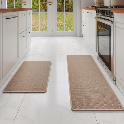 YDKGL kitchen mat in front of the sink offers cushioned comfort and splash protection.