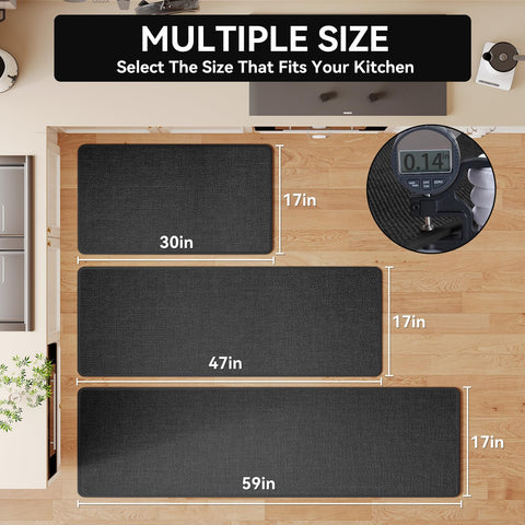 YDKGL imitation linen texture kitchen mat adds subtle elegance while protecting floors.