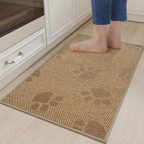 YDKGL Kitchen Mat with non-slip ribber backing keeps floors secure during cooking.