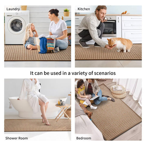 YDKGL runner style mat adds comfort along countertops.