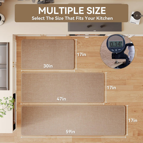 YDKGL brown kitchen mat set 17x59 provides long-run comfort for cooking prep
