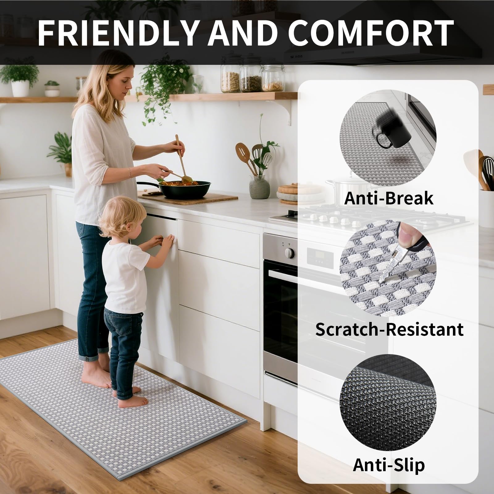 YDKGL soft chenille top feels cozy underfoot during meal prep