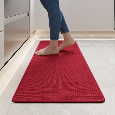 YDKGL kitchen mat with soft imitation linen surface for comfortable standing.