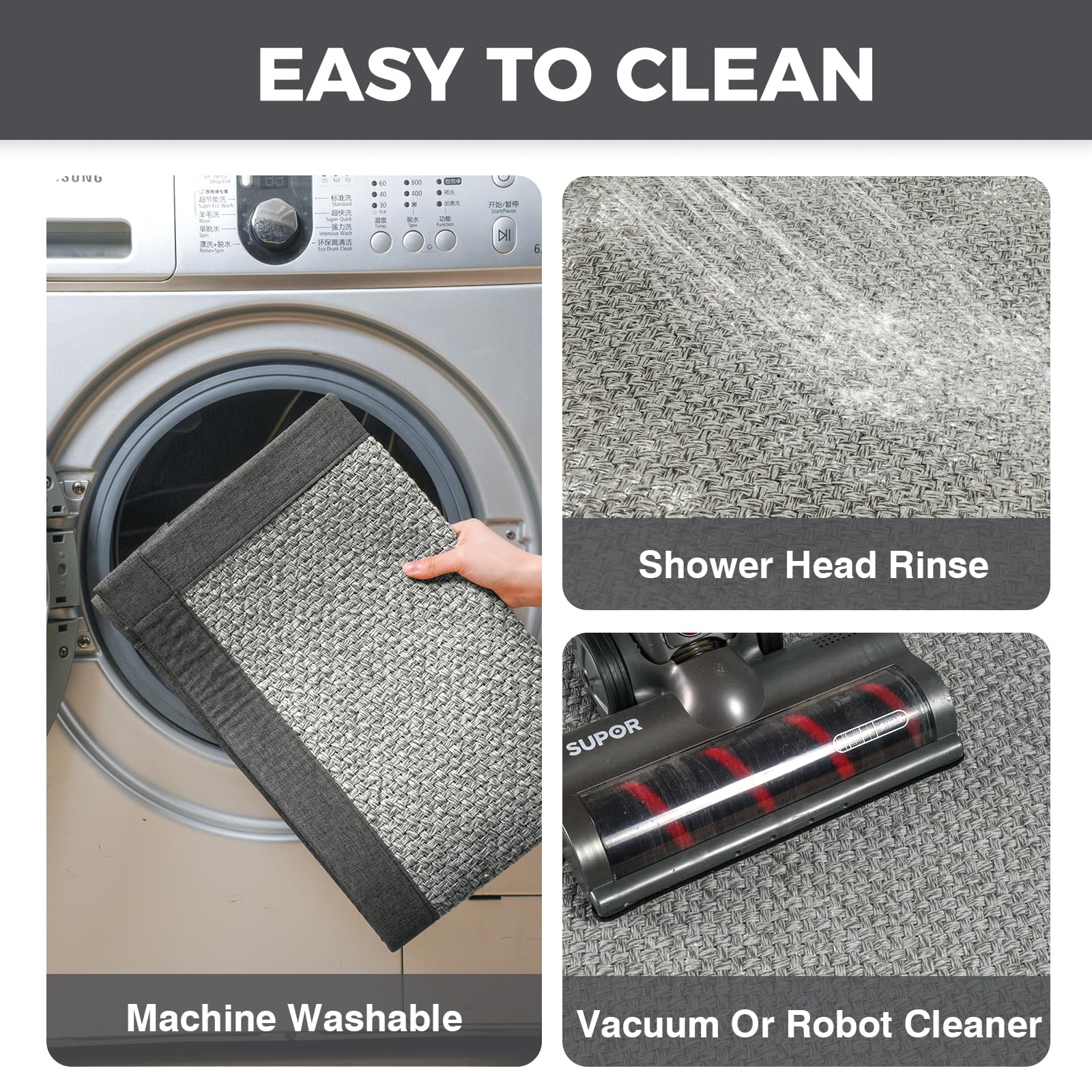 YDKGL versatile mat suitable for laundry rooms, offices, and entryways.