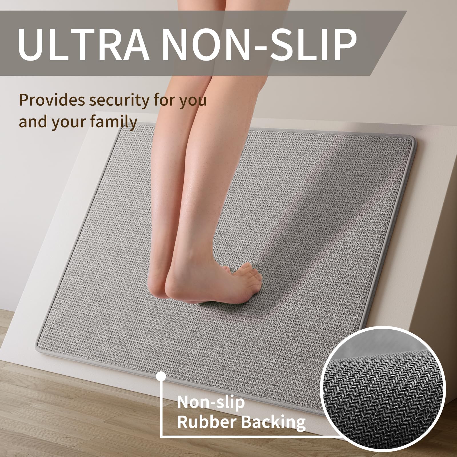 YDKGL washable kitchen rug shown for machine wash convenience.
