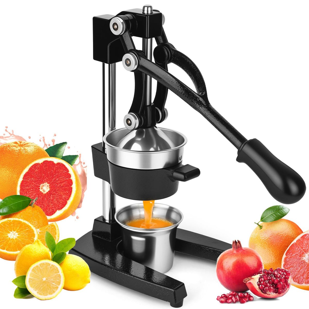 YDXHXH manual juicer handle with soft grip for comfortable one-handed juicing
