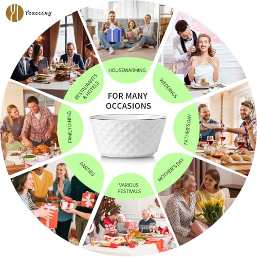 Dishwasher-safe Yeacccng ceramic bowls designed for everyday dining and easy cleanup.