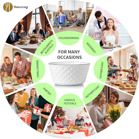 Dishwasher-safe Yeacccng ceramic bowls designed for everyday dining and easy cleanup.