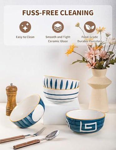 Lead-free Yeacccng ceramic bowls for safe family meals.
